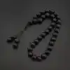 Orijinal Doğal Taş 8mm Şungit Taşı 33lü Tesbih, Erkek Hediye, El Yapımı Tesbih