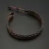 Doğal Taş Bronz Renk Hematit Taşı Hasır Tarz Bileklik