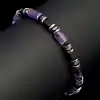 Ametist, Akik ve Hematit Doğal Taş Slim Makrome Bileklik, Ayarlanabilir