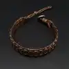 Hematit Taşı Kahverengi Bakır Kenar Şeritli Bileklik