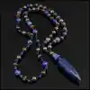 Lapis Lazuli Uçlu Bronzit Bohem Kolye
