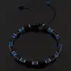 Mavi Hematit Küp ve Siyah Akik Makrome Bileklik