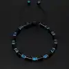 Mavi Hematit Küp ve Siyah Akik Makrome Bileklik
