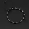 Siyah Hematit ve Akik Taşı Makrome Bileklik