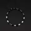 Siyah Hematit ve Akik Taşı Makrome Bileklik
