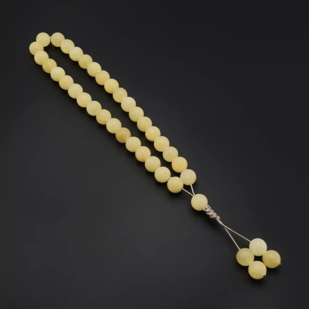 Orijinal Doğal Taş 8mm Kalsit 33lü Tesbih, Erkek Hediye, El Yapımı Tesbih