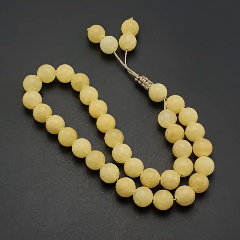 Orijinal Doğal Taş 8mm Kalsit 33lü Tesbih, Erkek Hediye, El Yapımı Tesbih