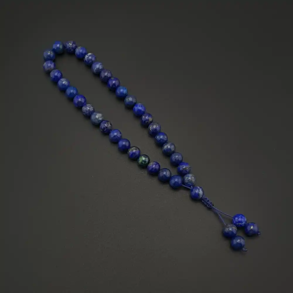Orijinal Doğal Taş 8mm Lapis Lazuli Taşı 33lü Tesbih, Erkek Hediye, El Yapımı Tesbih