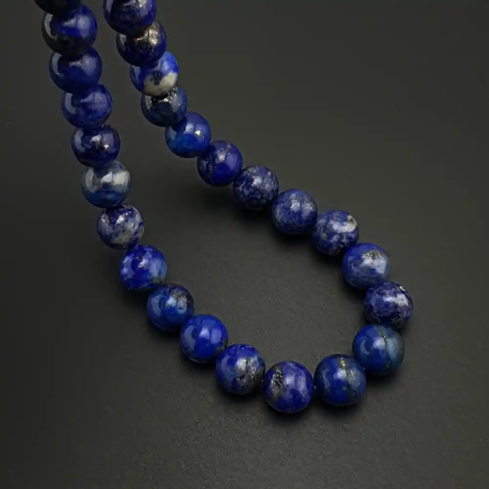 Orijinal Doğal Taş 8mm Lapis Lazuli Taşı 33lü Tesbih, Erkek Hediye, El Yapımı Tesbih