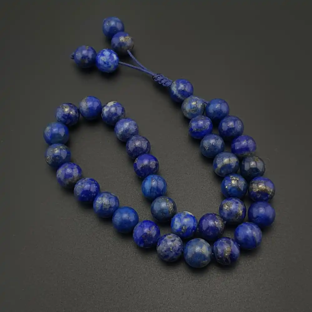 Orijinal Doğal Taş 8mm Lapis Lazuli Taşı 33lü Tesbih, Erkek Hediye, El Yapımı Tesbih