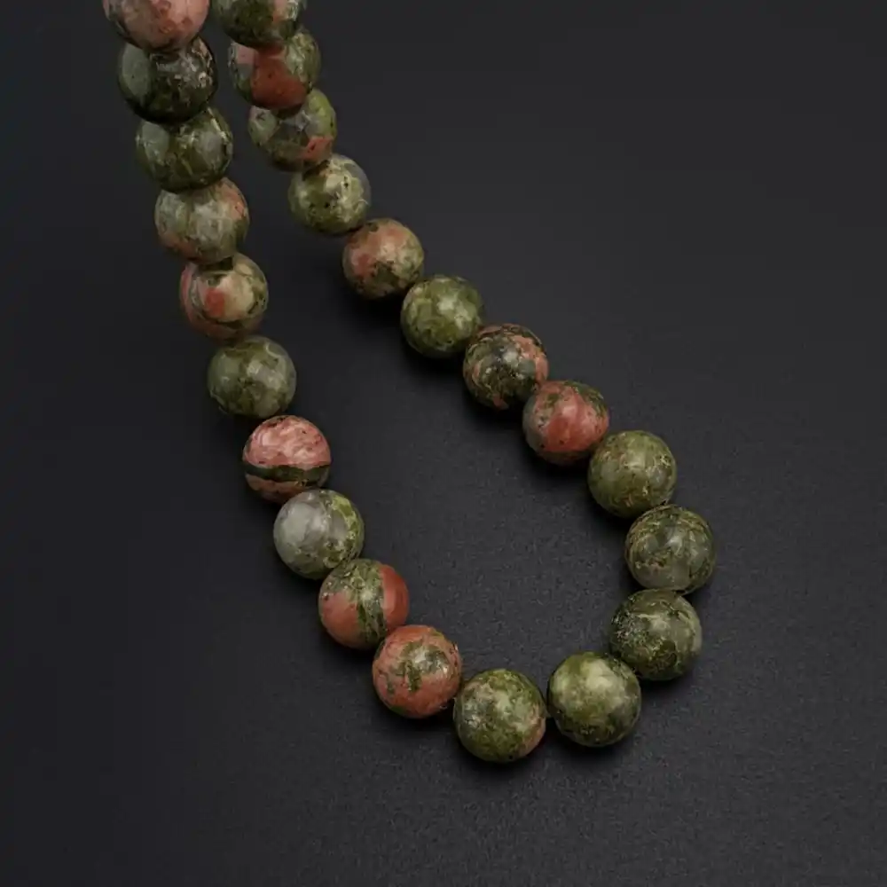Orijinal Doğal Taş 8mm Unakit Taşı 33lü Tesbih, Erkek Hediye, El Yapımı Tesbih