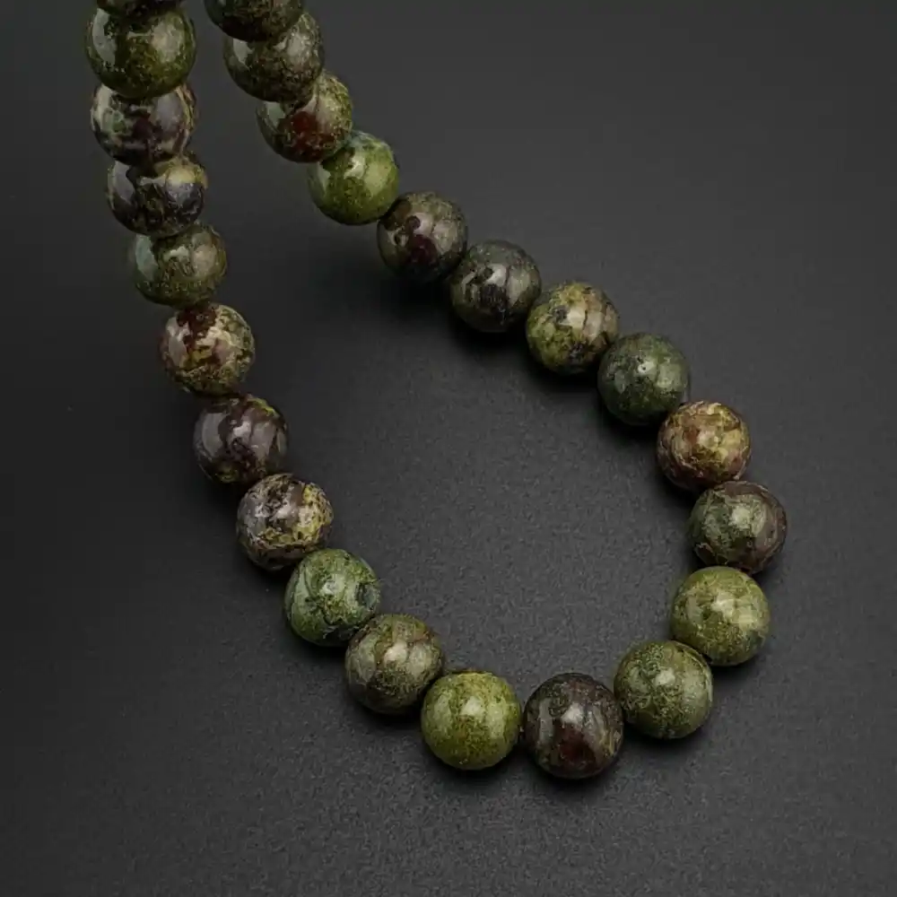 Orijinal Doğal Taş 8mm Kan Taşı 33lü Tesbih, Erkek Hediye, El Yapımı Tesbih