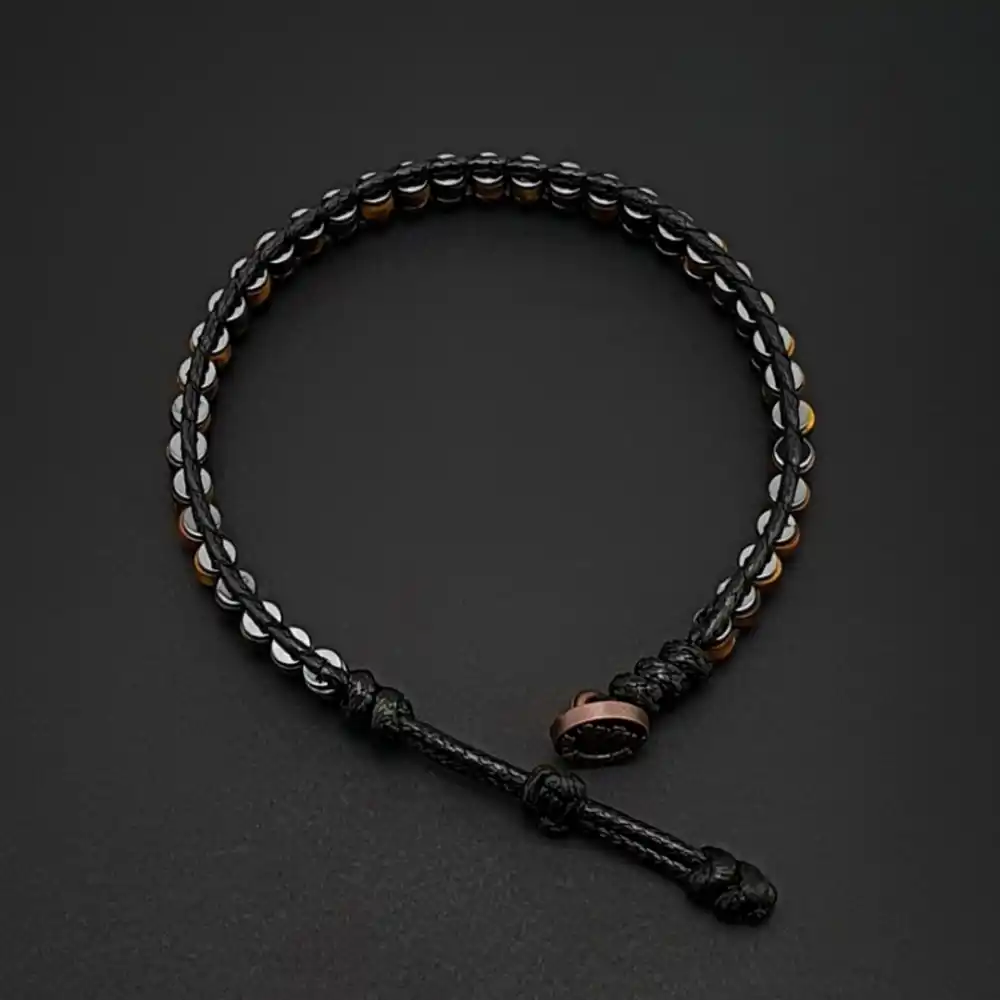 Kaplan Gözü Doğal Taş Slim Silindir Bileklik