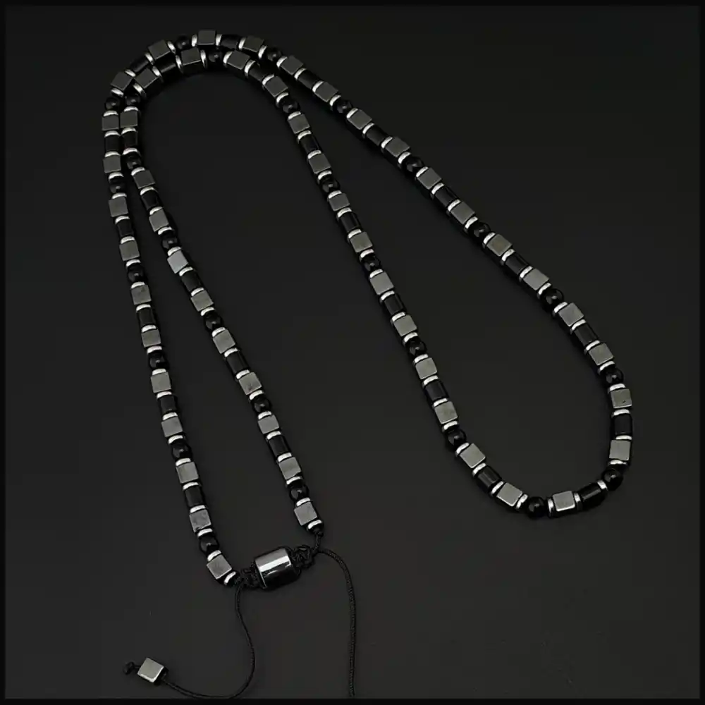 Küp Hematit ve Akik Taşı Kolye