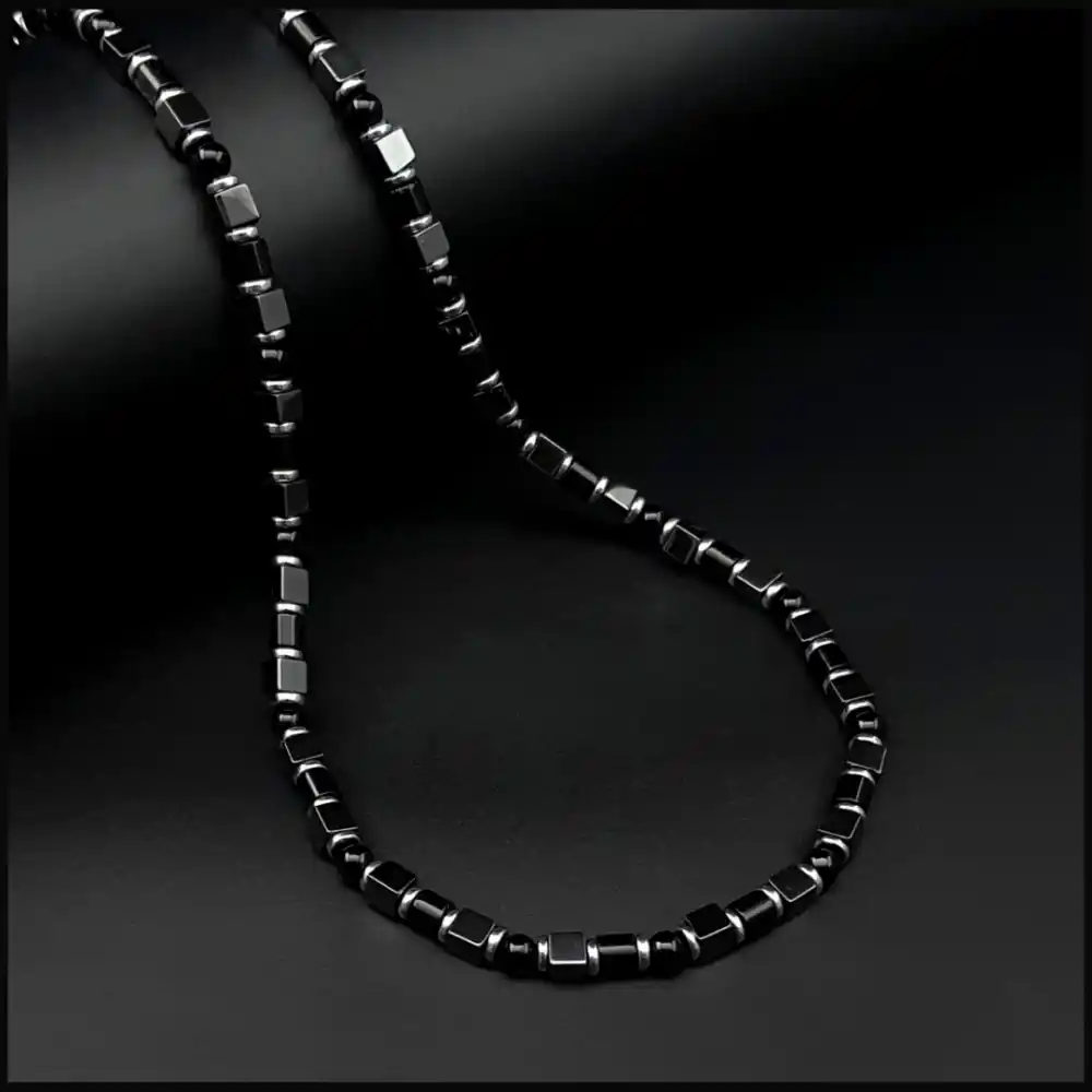 Küp Hematit ve Akik Taşı Kolye