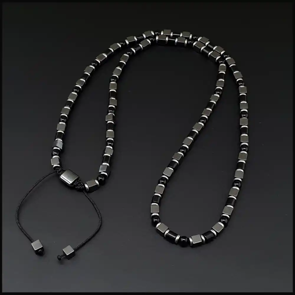 Küp Hematit ve Akik Taşı Kolye