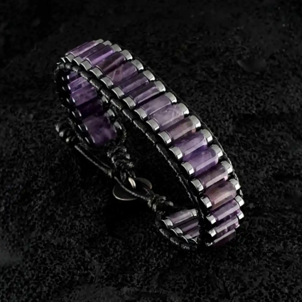 Ametist Silindir Bileklik