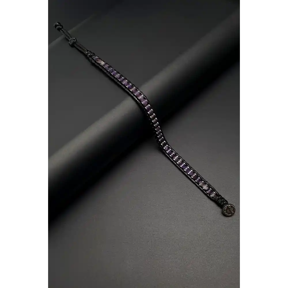 Ametist Slim Silindir Bileklik