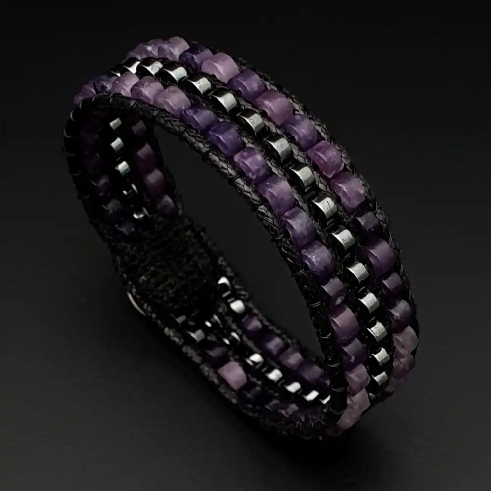 Ametist ve Hematit Tarz Bileklik