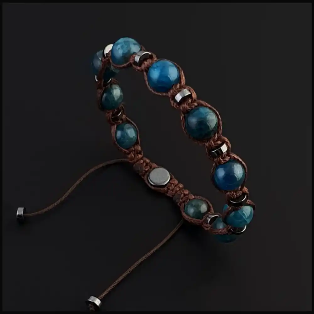 Apatit ve Hematit Taşı Makrome Bileklik