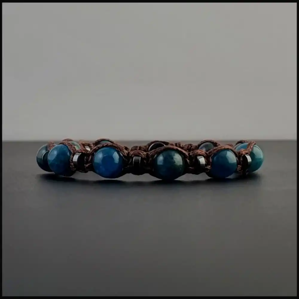 Apatit ve Hematit Taşı Makrome Bileklik