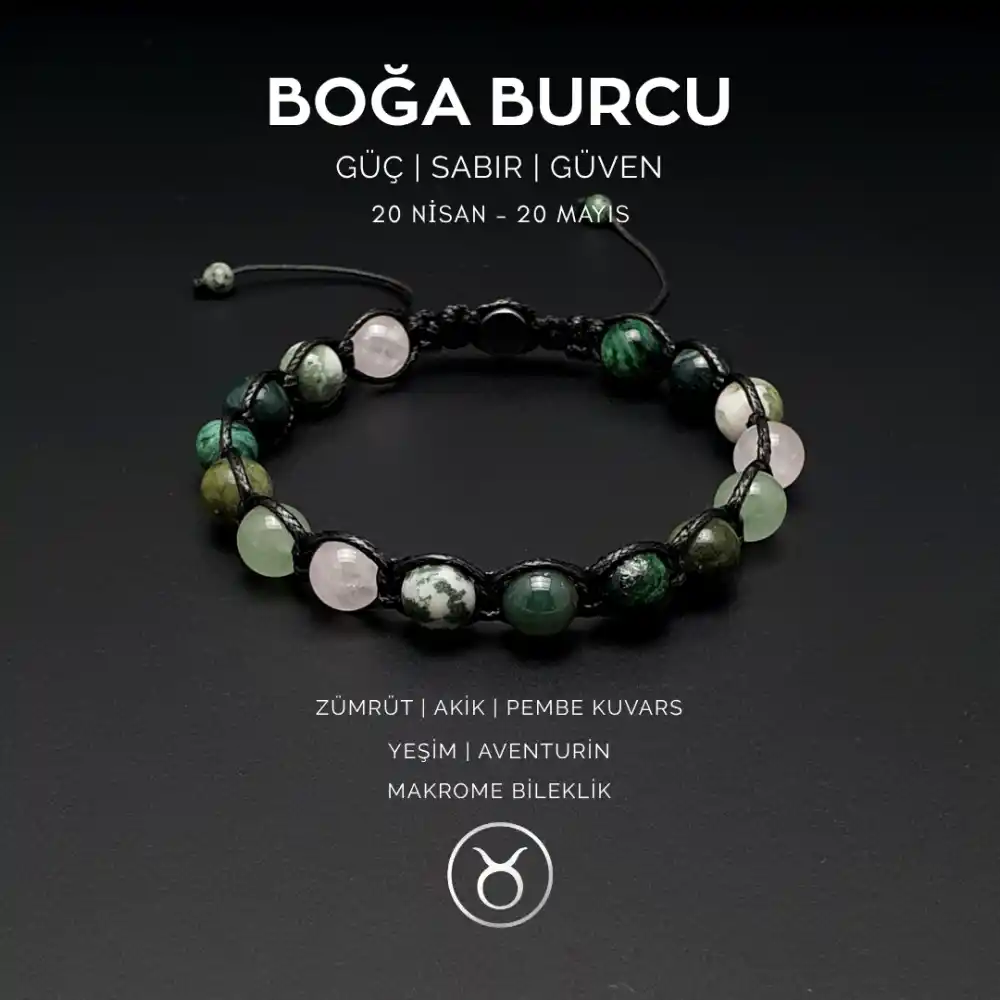 Boğa Burcu Makrome Bileklik