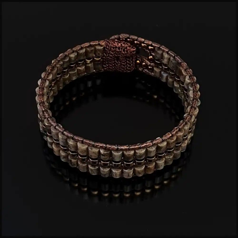 Kahverengi Jasper ve Hematit Tarz Bileklik