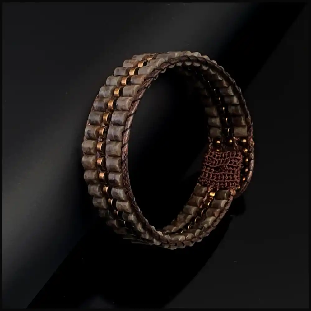 Kahverengi Jasper ve Hematit Tarz Bileklik