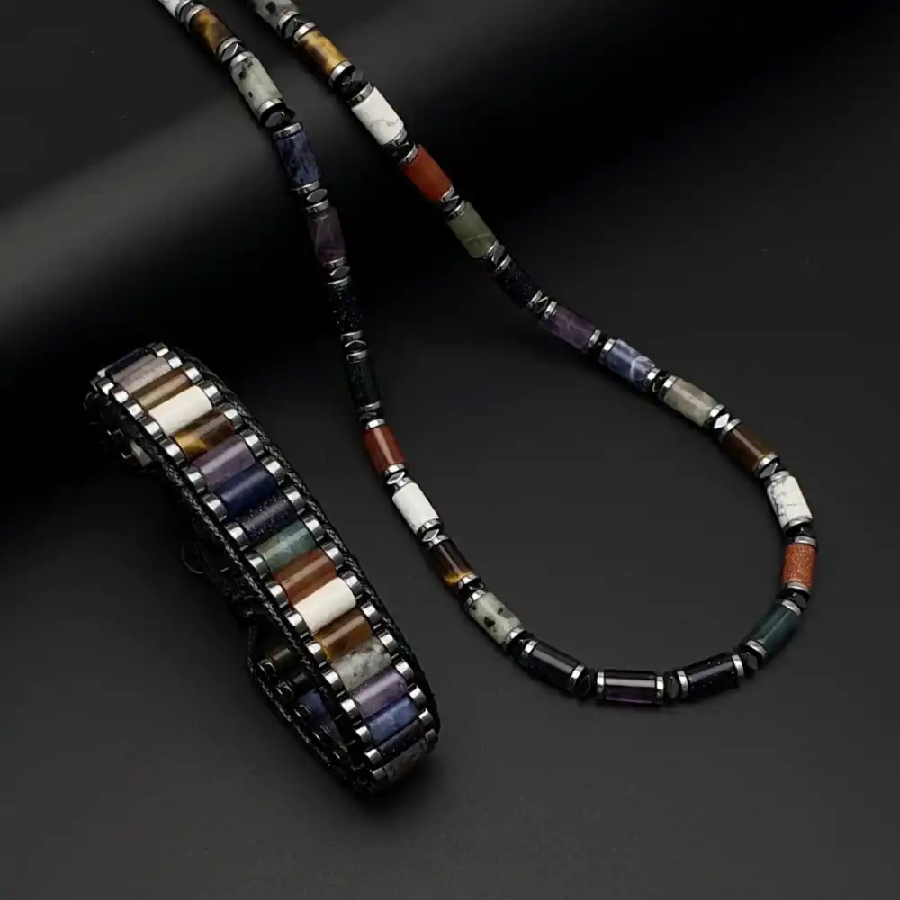 Galaksi Silindir Bileklik ve Kolye Set