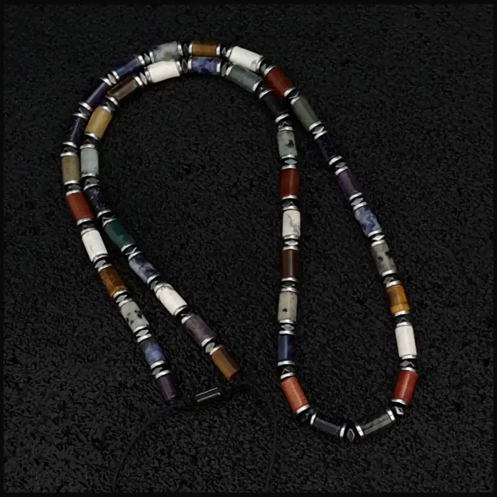 Galaksi Silindir Makrome Kolye & Bileklik Set