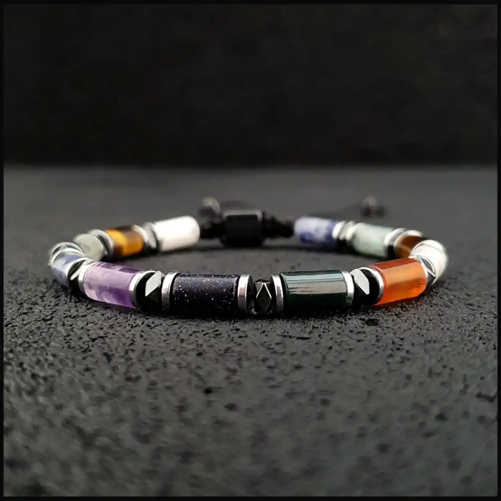 Galaksi Silindir Makrome Kolye & Bileklik Set