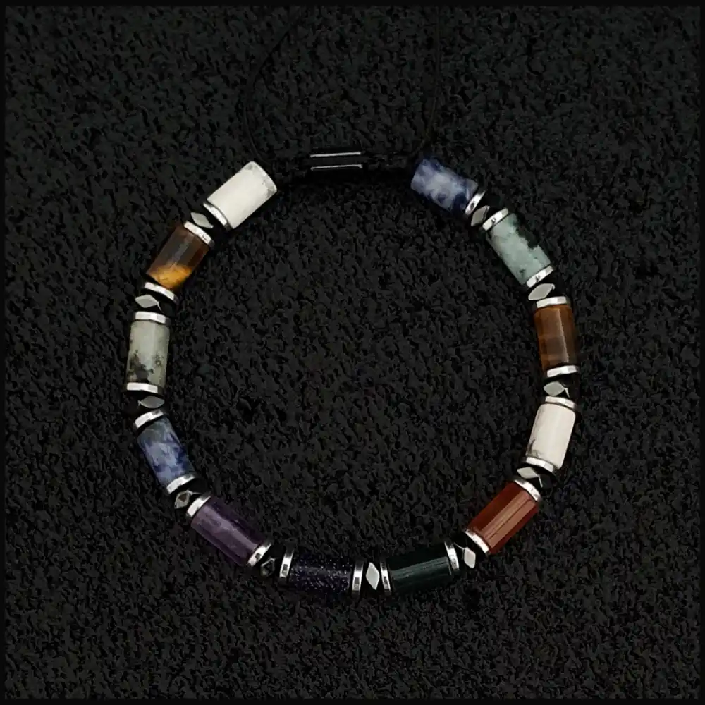 Galaksi Silindir Makrome Kolye & Bileklik Set