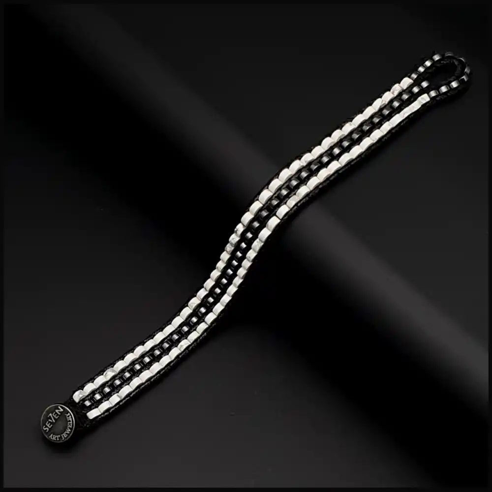 Havlit ve Hematit Taşı Tarz Bileklik 4x2mm