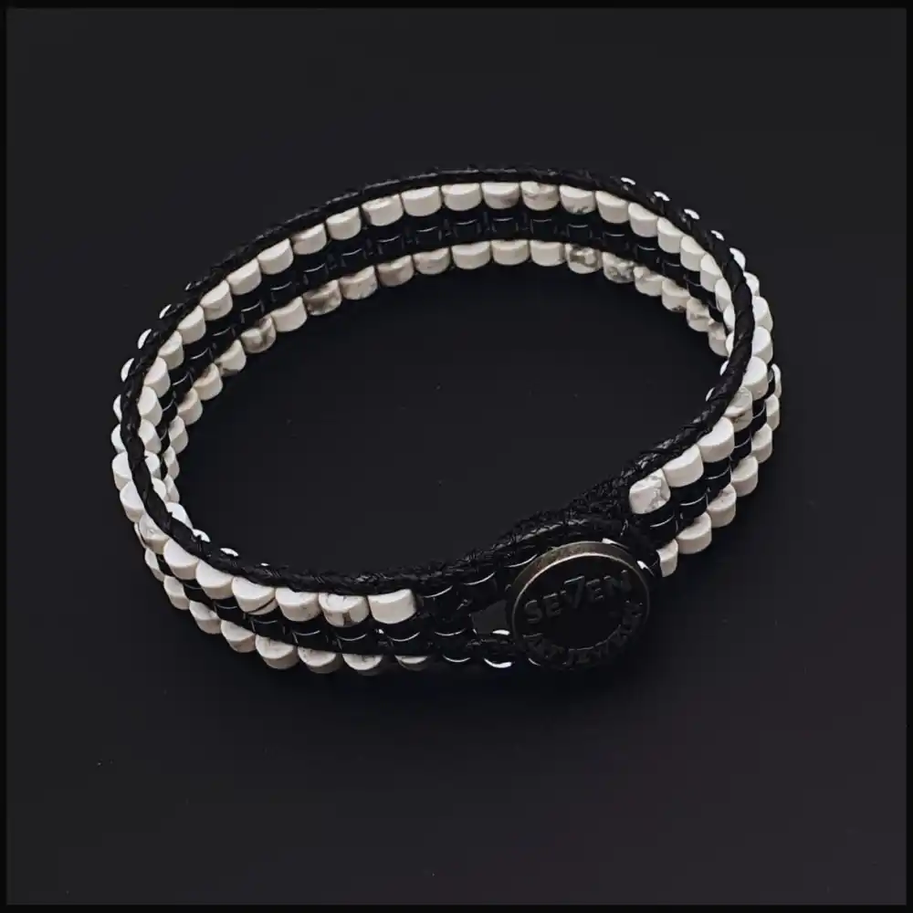 Havlit ve Hematit Taşı Tarz Bileklik 4x2mm