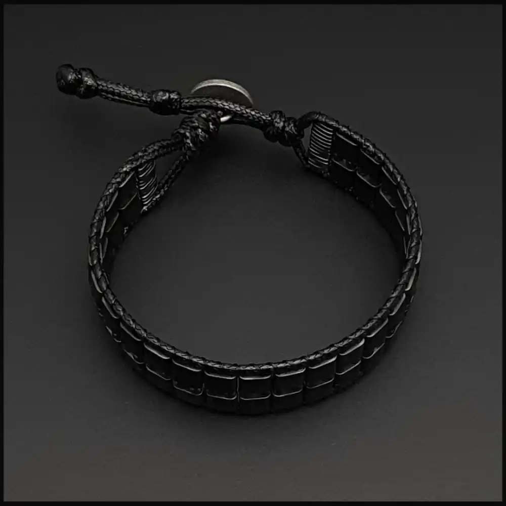 Hematit Siyah Zırh Model Bileklik