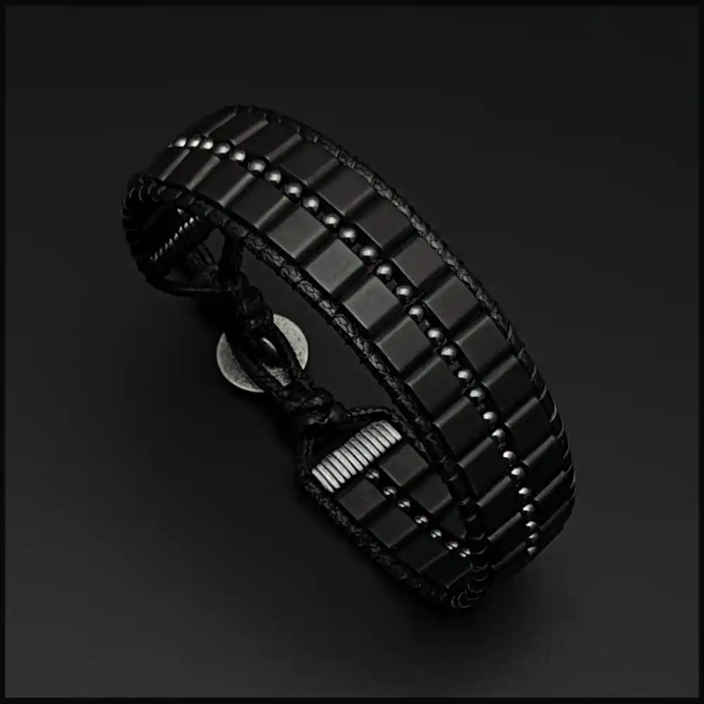 Hematit Siyah Zırh Model Bileklik