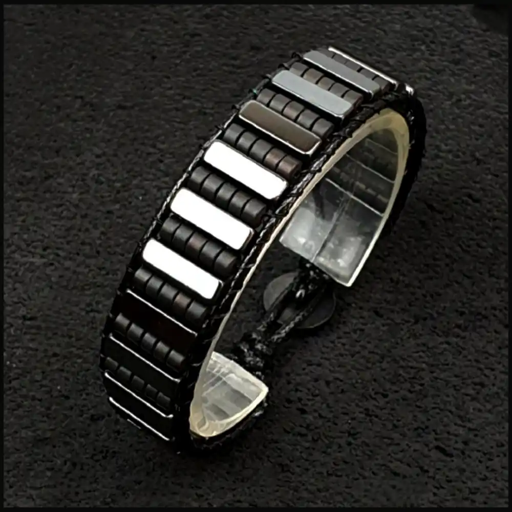 Hematit Taşı Gri Piyano Bileklik