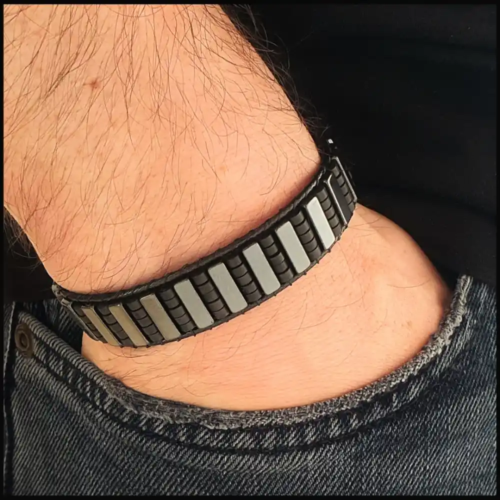 Hematit Taşı Gri Piyano Bileklik