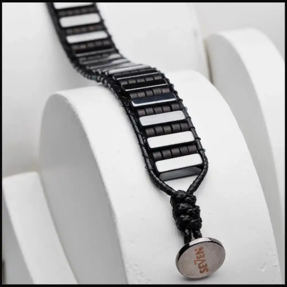 Hematit Taşı Gri Piyano Bileklik