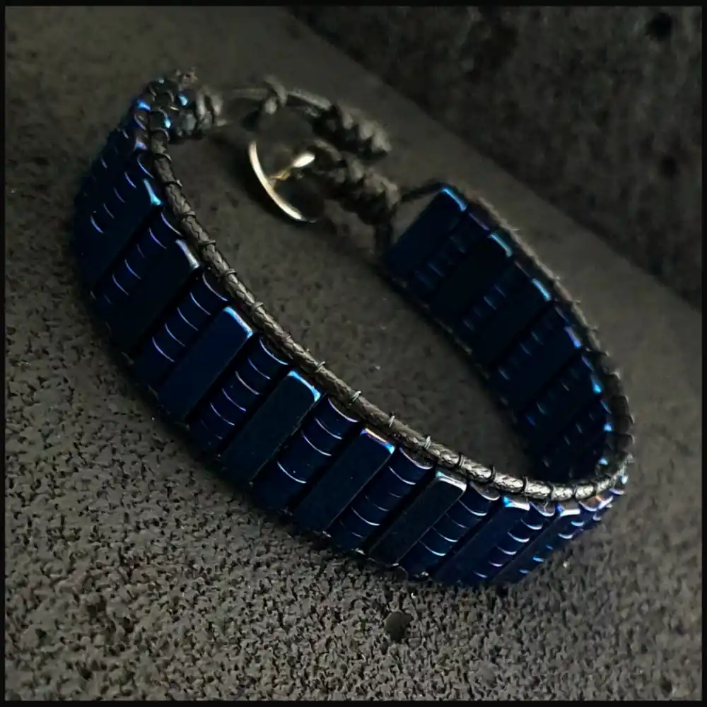 Hematit Taşı Mavi Piyano Bileklik