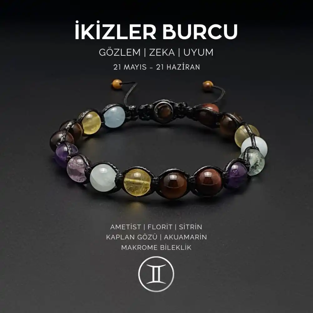 İkizler Burcu Makrome Bileklik