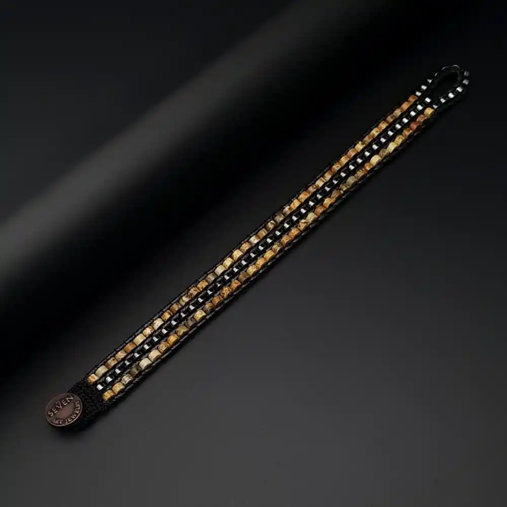 Jasper ve Hematit Tarz Bileklik 4x2mm