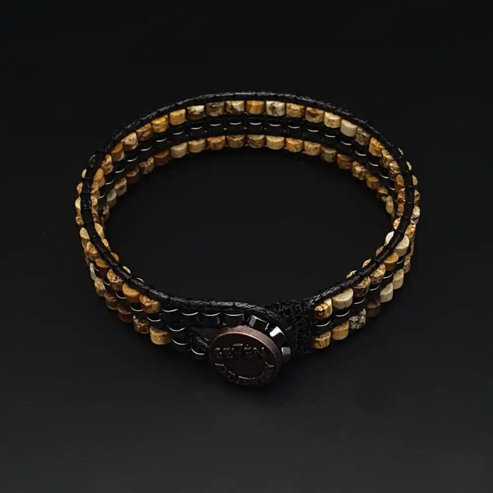 Jasper ve Hematit Tarz Bileklik 4x2mm