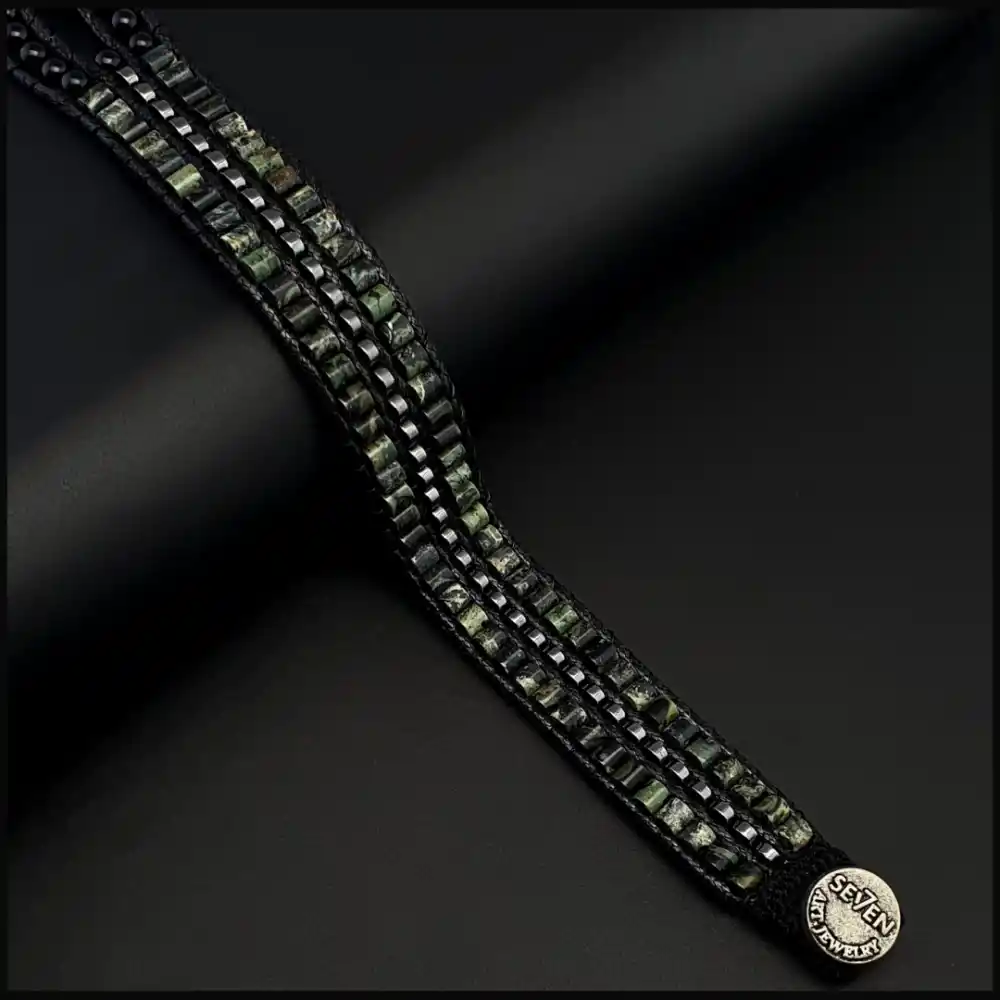 Kambamba Jasper ve Hematit Tarz Bileklik