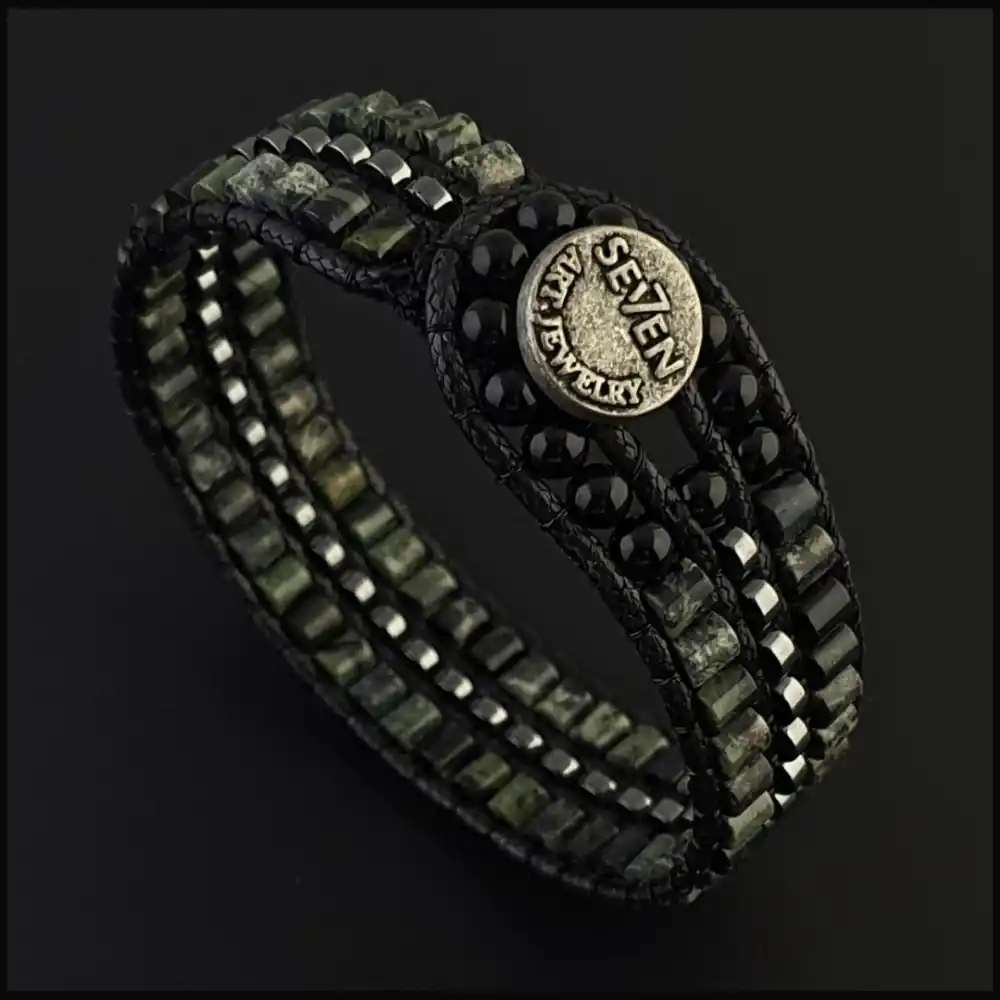 Kambamba Jasper ve Hematit Tarz Bileklik