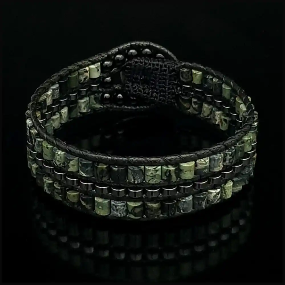 Kambamba Jasper ve Hematit Tarz Bileklik