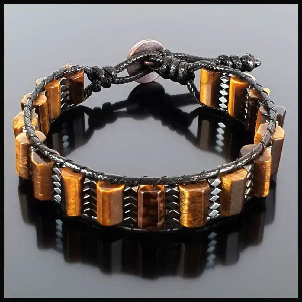 Kaplan Gözü Köşeli Silindir Bileklik