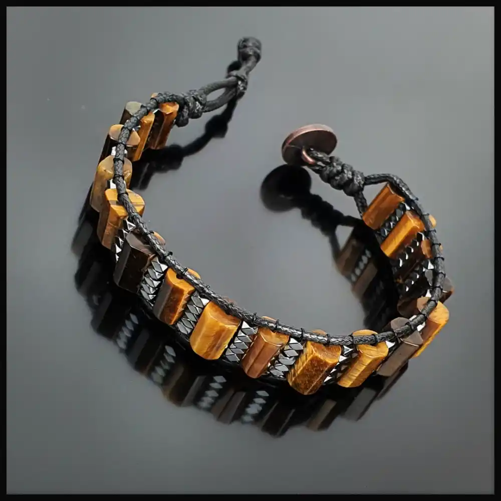 Kaplan Gözü Köşeli Silindir Bileklik