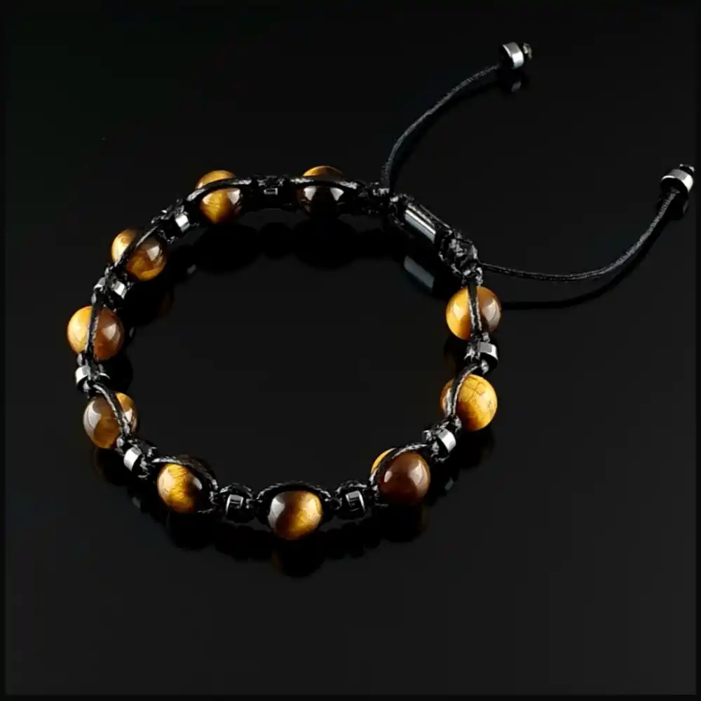 Kaplan Gözü Küre Makrome Bileklik