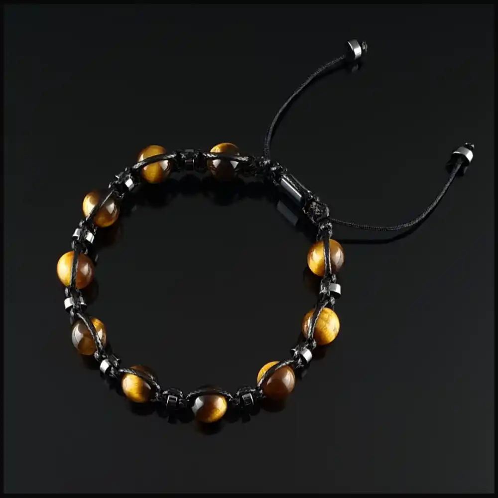 Kaplan Gözü Küre Makrome Bileklik